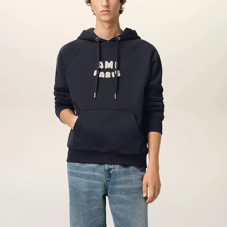 AMIPARIS Paris Ami De Coeur Logo Patch Drawstring Hoodie-1