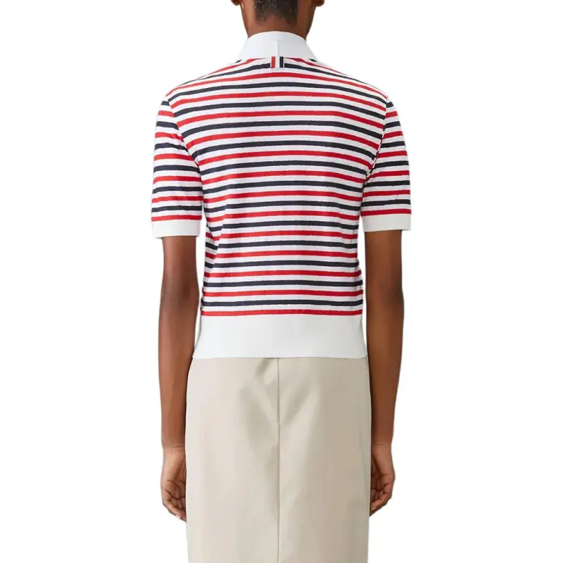 THOM BROWNE Striped Linen Cardigan-1