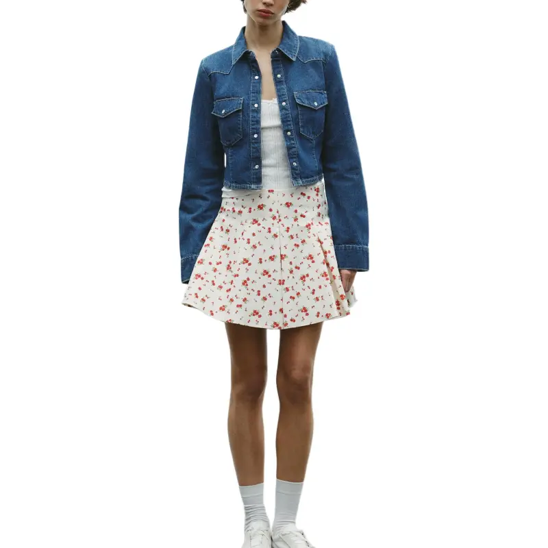 ZARA Trf Casual Short Skirts Women's Nude/Red-2