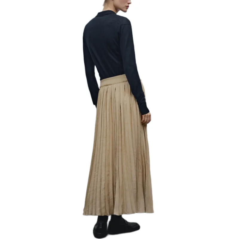 Massimo Dutti Casual Long Skirts Women's Ecru-2