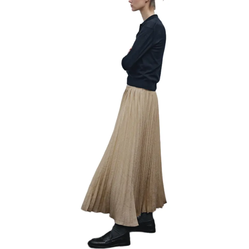 Massimo Dutti Casual Long Skirts Women's Ecru-4