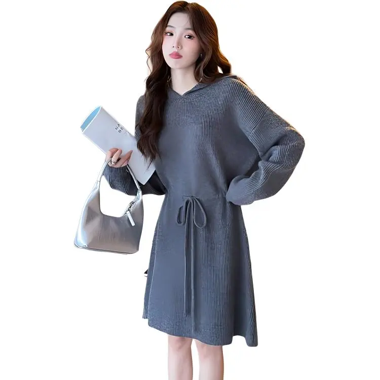 Tonlion Long Sleeved Dress Women's Heather Gray-3