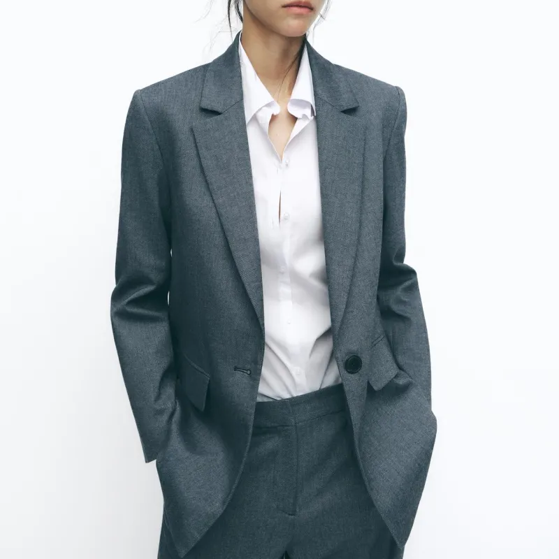 ZARA Business Suit Women's Blue/Indigo-2
