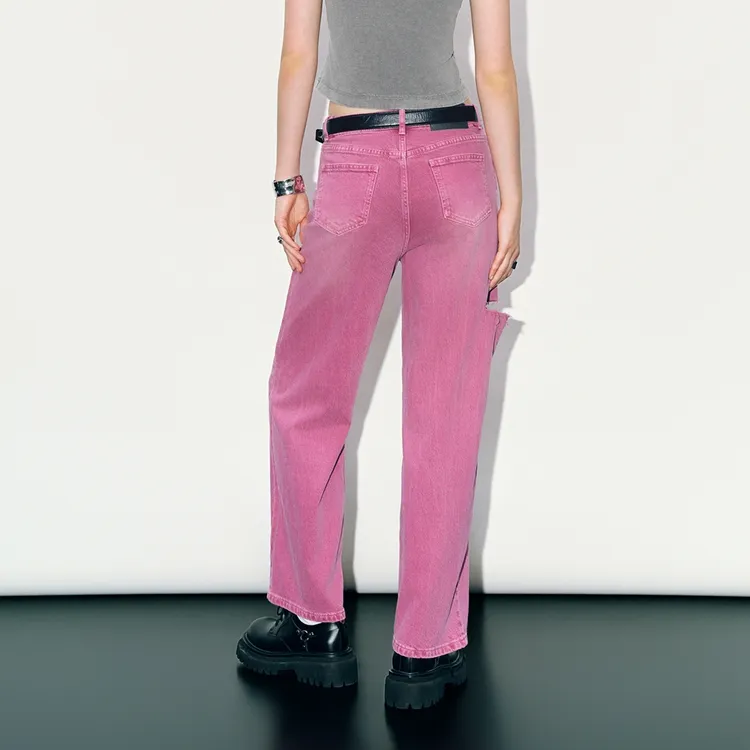 URBAN REVIVO Jeans Women's Cool Pink-3