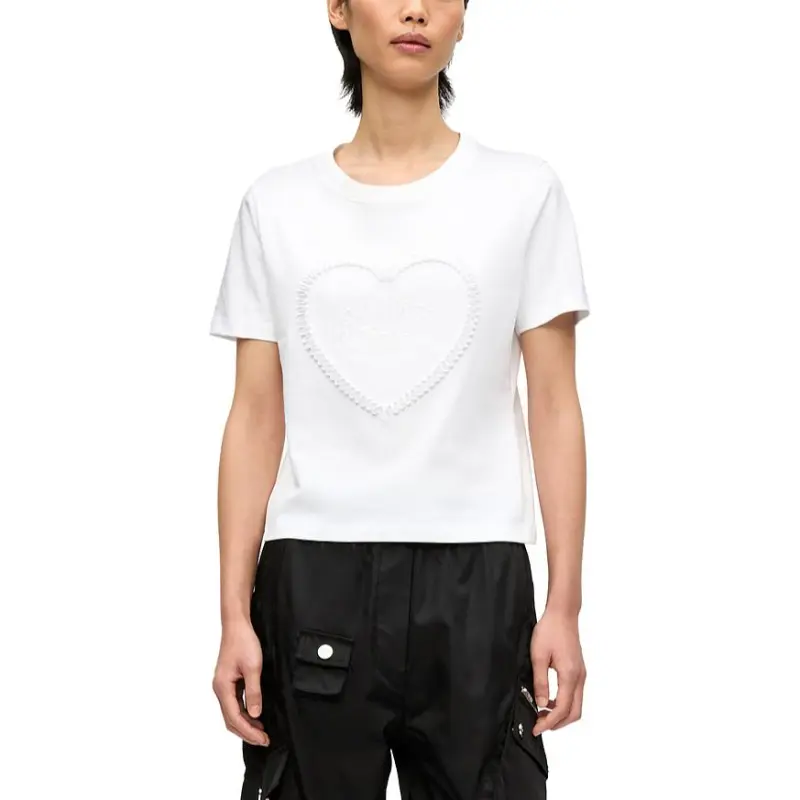 GANNI Logo Embroidered Crewneck T Shirt-1
