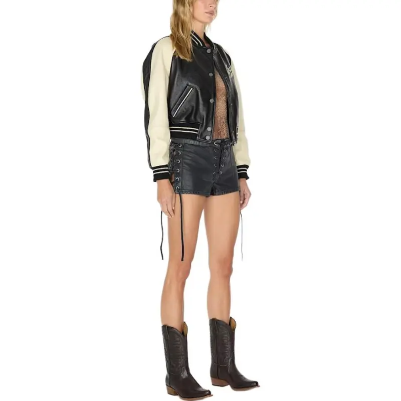 GUESS Leather Jacket Women's Black-3