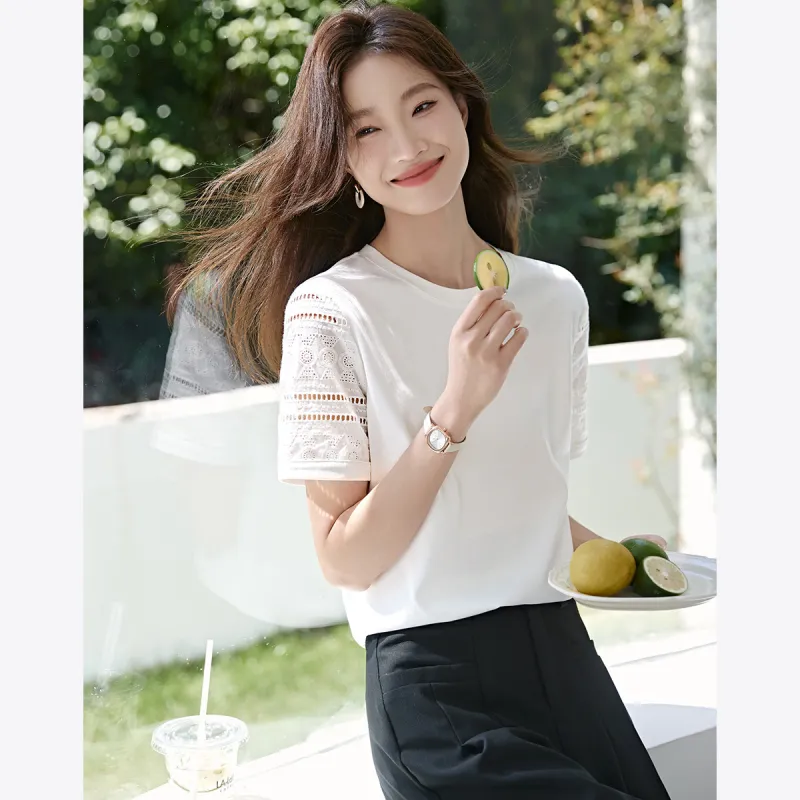Mo Han Yi Mei Regular T Shirt Women's Raw White-1