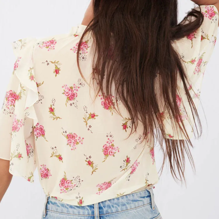 Maje Ruffle Sleeve T Shirt Women's-2