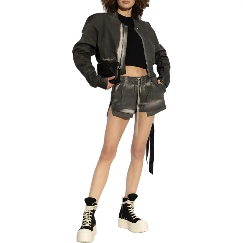 Rick Owens DRKSHDW Flight Cropped Jacket 'Dark Dust'-2