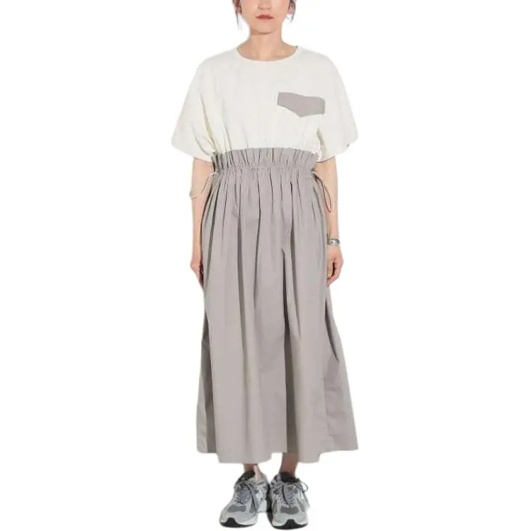 Beams Short Sleeved Dress Women's Gray-2
