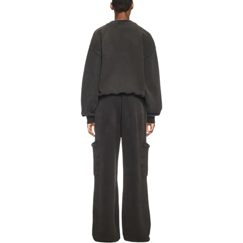 OFF WHITE Bookish Roses Over Crew Sweatshirt Washed Black-2