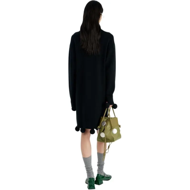 III VIVINIKO Long Sleeved Dress Women's Black-1