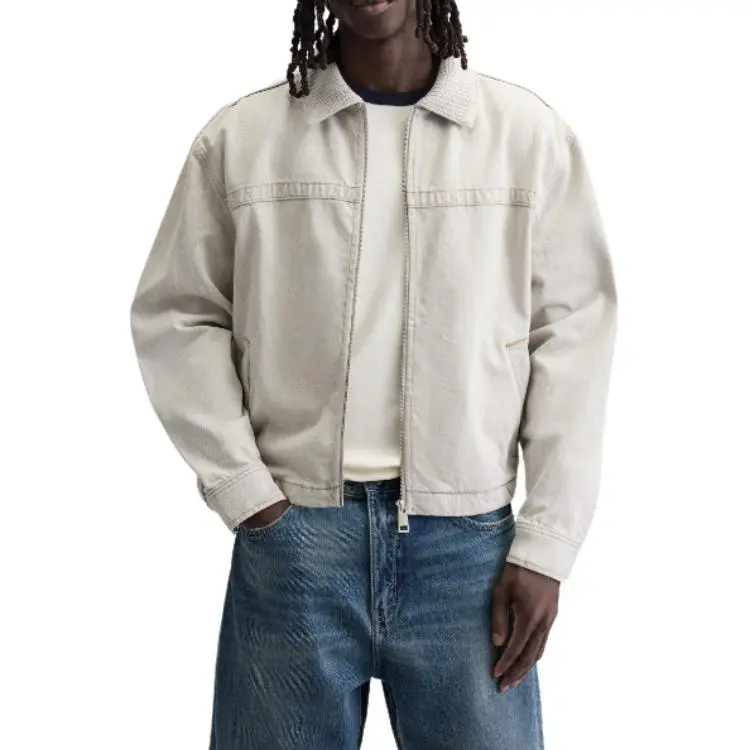 ZARA Denim Jackets Men Beige-2