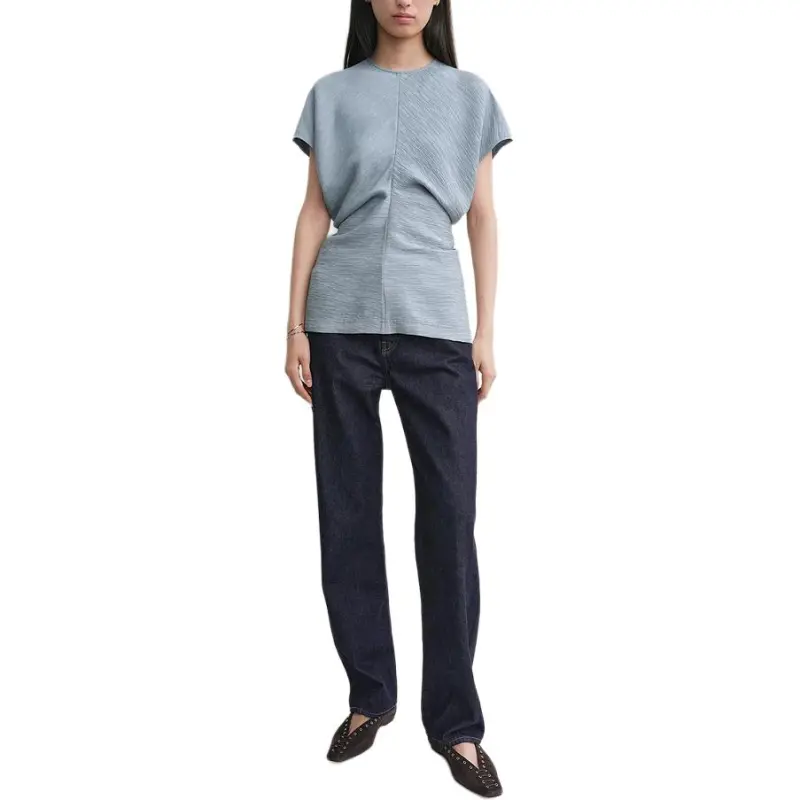 TOTEME SS25 Shirt Women's Sea Breeze Blue-1