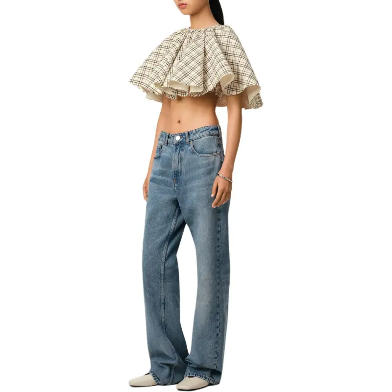 AMIPARIS Ruffled Cropped Top-1