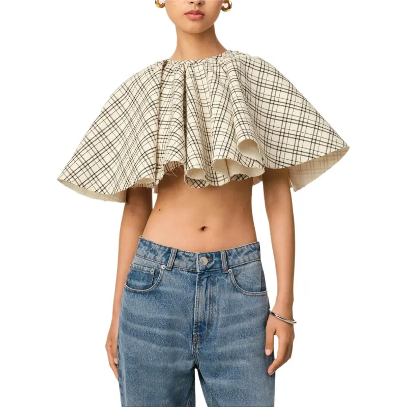 AMIPARIS Ruffled Cropped Top-2