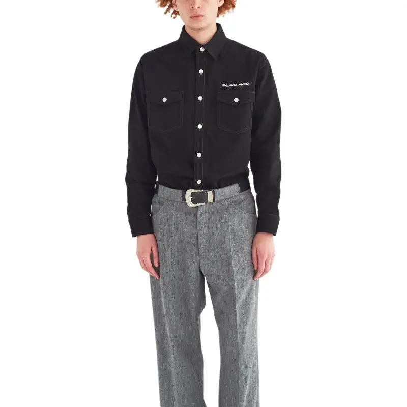 HUMAN MADE FW24 Autumn/Winter Collection Shirts Unisex Black-3