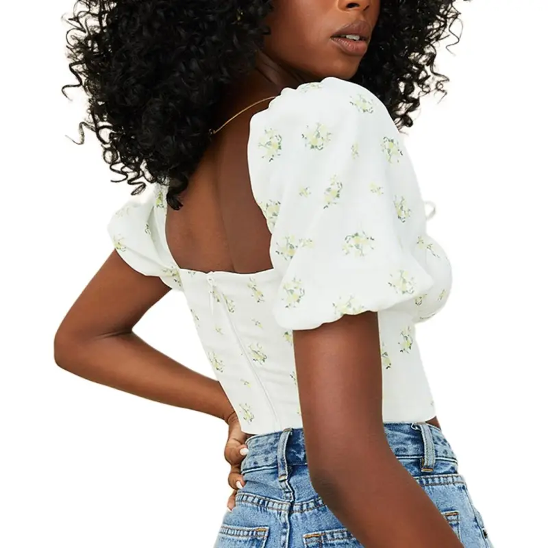 HOUSE OF CB Arianna Crop Top Women's Ivory/Ivory-5