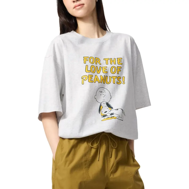 UNIQLO x PEANUTS Collaboration SS25 T Shirt Unisex Gray-3