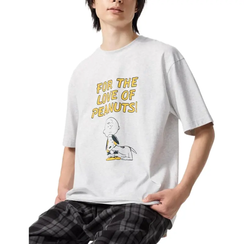 UNIQLO x PEANUTS Collaboration SS25 T Shirt Unisex Gray-2