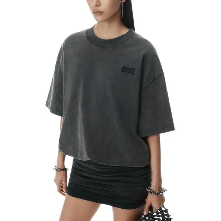 T By Alexander Wang Prestyled T Shirt Dress With Ruched Mini Skirt Black-2
