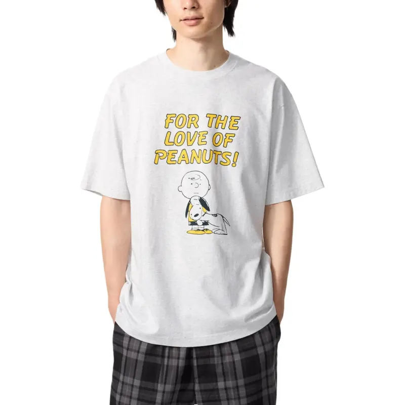 UNIQLO x PEANUTS Collaboration SS25 T Shirt Unisex Gray-4