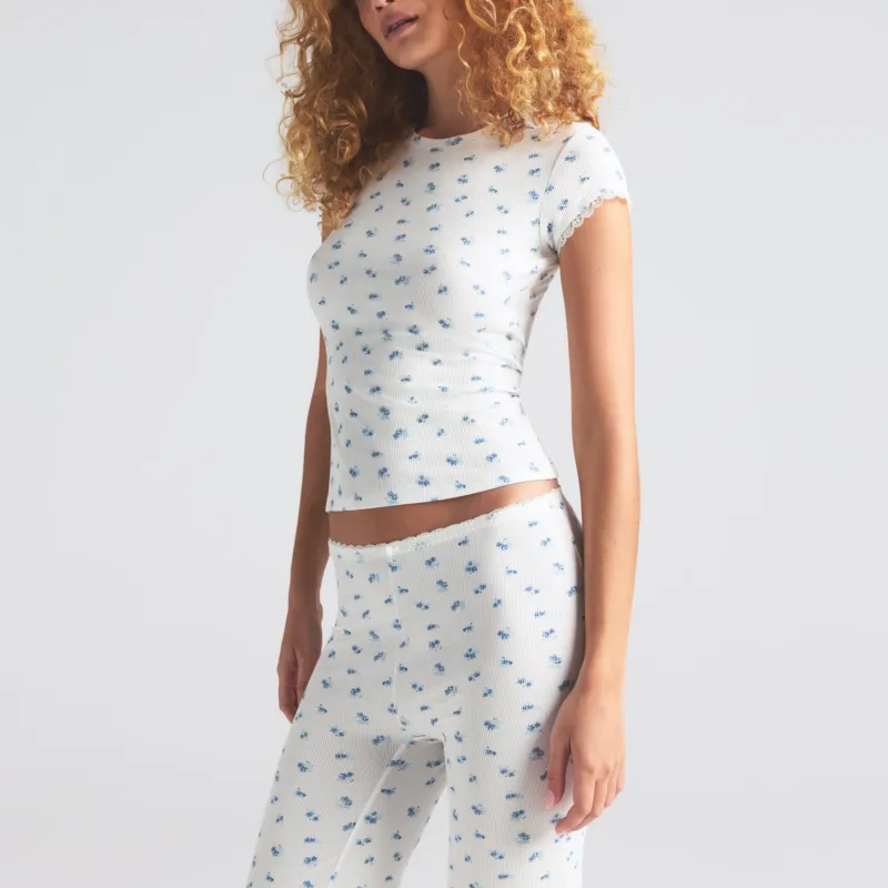Skims T Shirts Women's BLUE GARDEN PRINT/Blue Garden Print-3