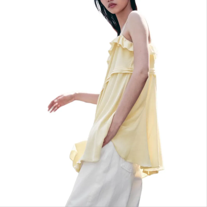 ZARA ZW Series Slip Dress Women's Light Yellow-2