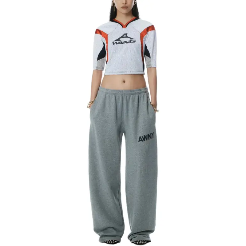 T By Alexander Wang Graphic Articulated Leg Sweatpants Grey-2