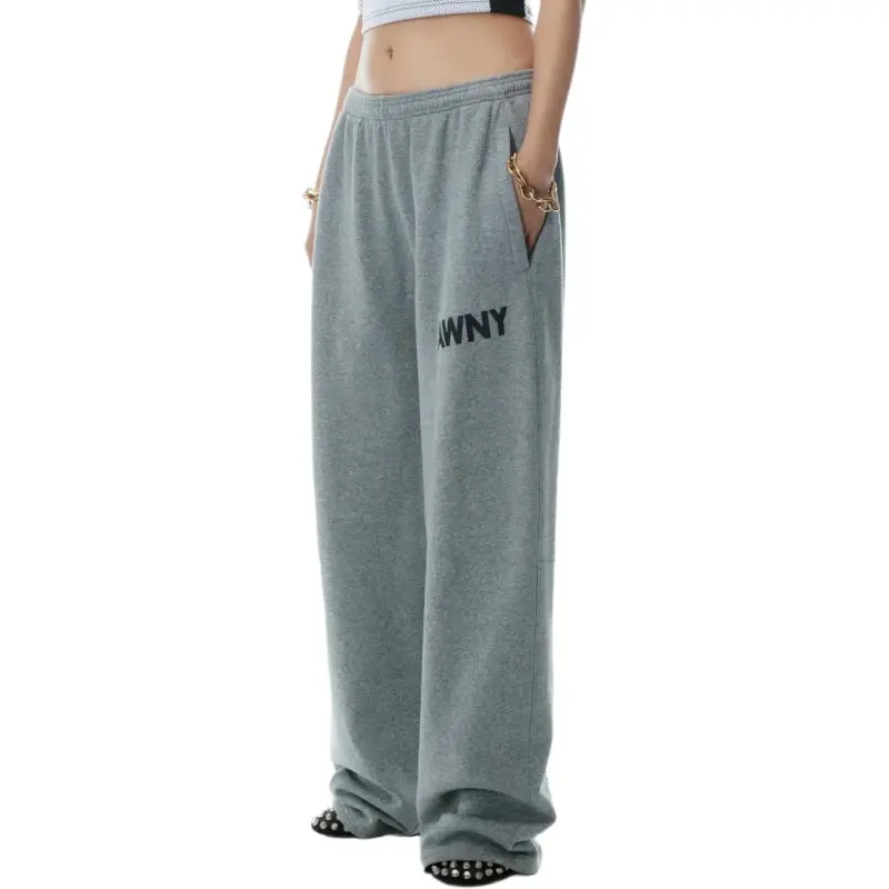 T By Alexander Wang Graphic Articulated Leg Sweatpants Grey-1