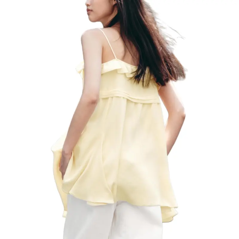 ZARA ZW Series Slip Dress Women's Light Yellow-4