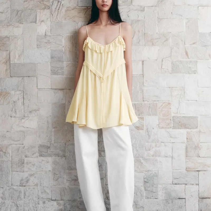 ZARA ZW Series Slip Dress Women's Light Yellow-3