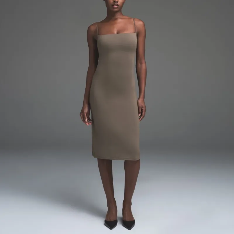 SKIMS SS25 SMOOTH LAYERS MIDI DRESS Slip Dress Women's TRUFFLE/Truffle-3