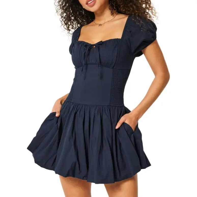 Hollister Short Sleeved Dress Women's Marine Blue-1