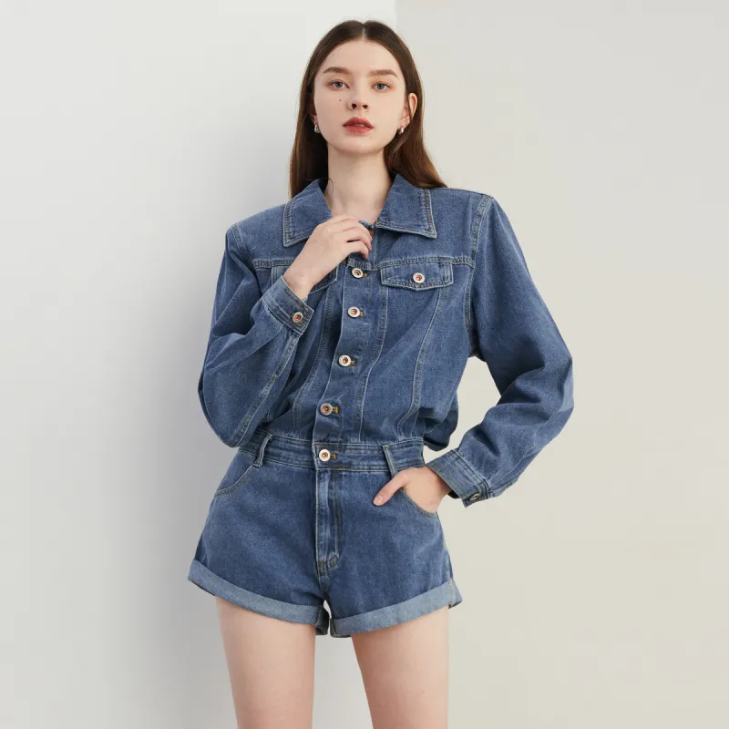 DPLAY Denim Shorts Women's Denim Blue-3