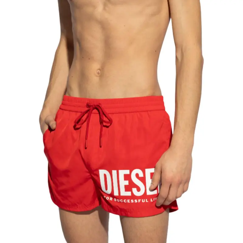 DIESEL Mario 34 D Core Logo Printed Drawstring Swim Shorts-1
