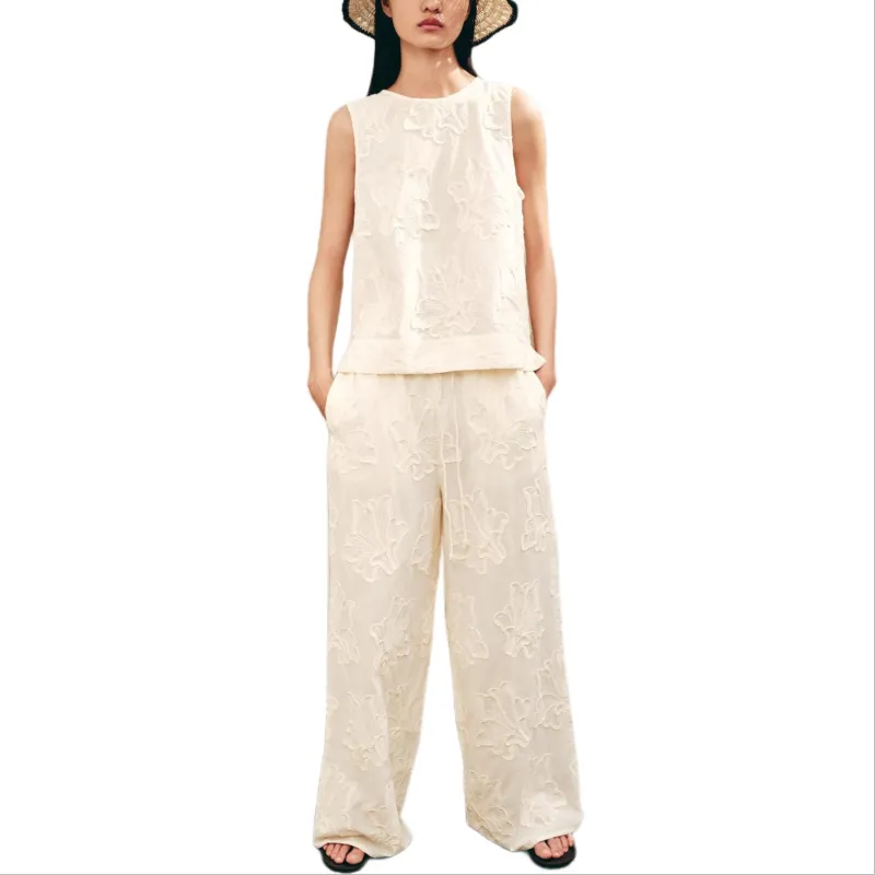 ZARA ZW Series Casual Pants Women's Raw White-2