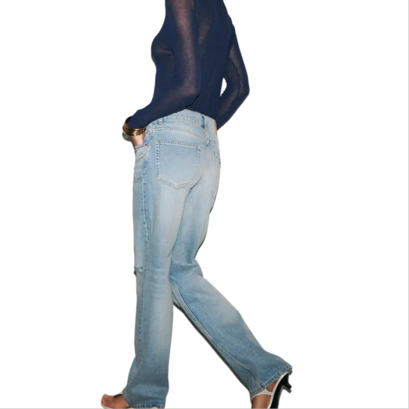 ZARA ZW Series Jeans Women's Light Blue-3