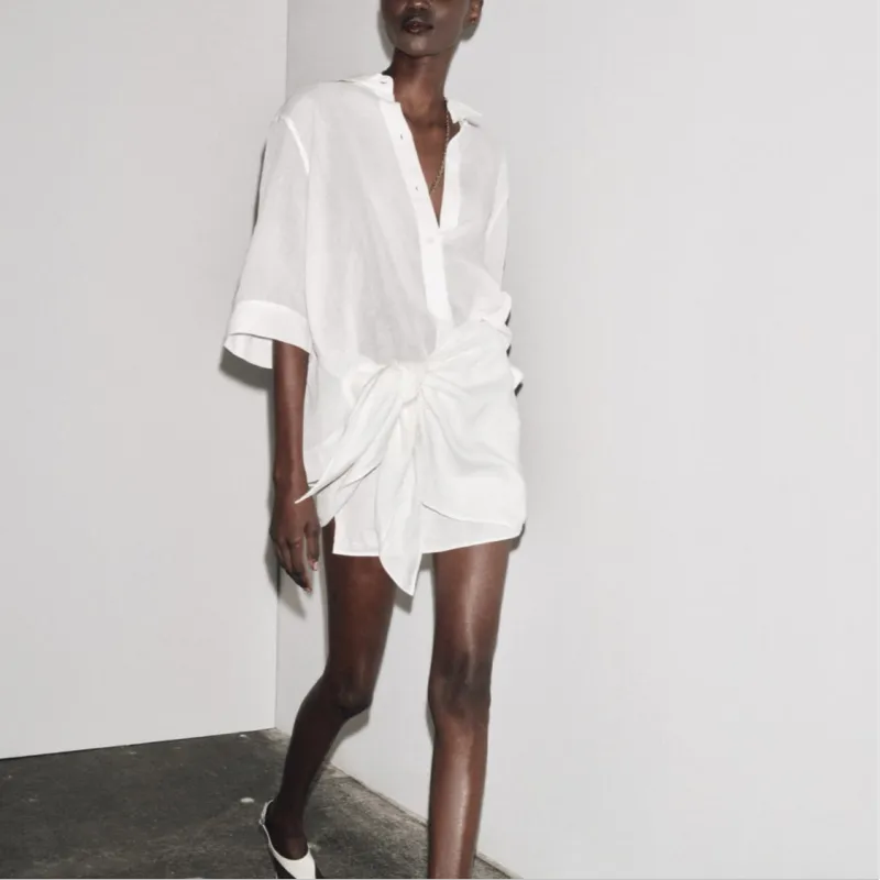 ZARA ZW Series Shirt Women's White-2