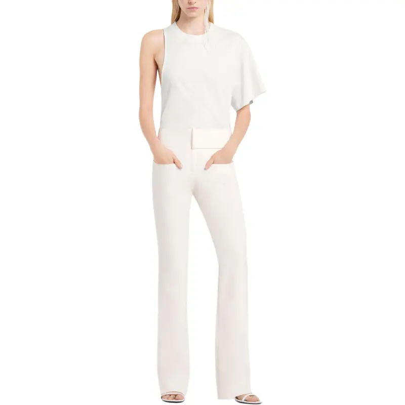 COURREGES One sleeve Scuba jersey T shirt-2