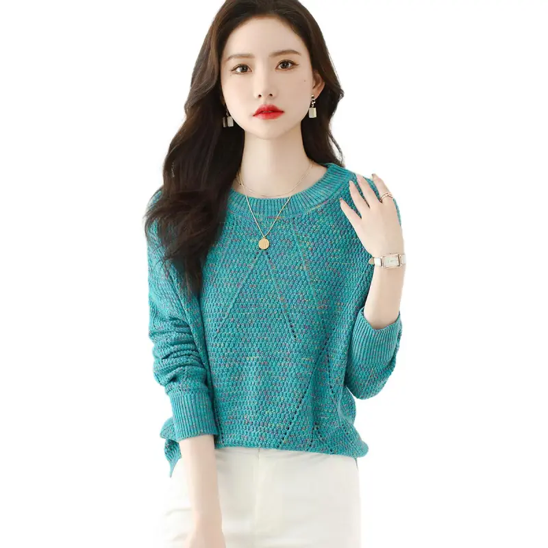 X MOOM Knitwear Women's Peacock Blue-3