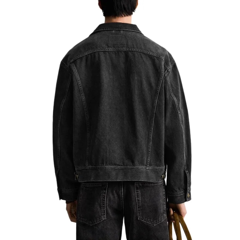 ZARA Denim Jackets Men Black-3