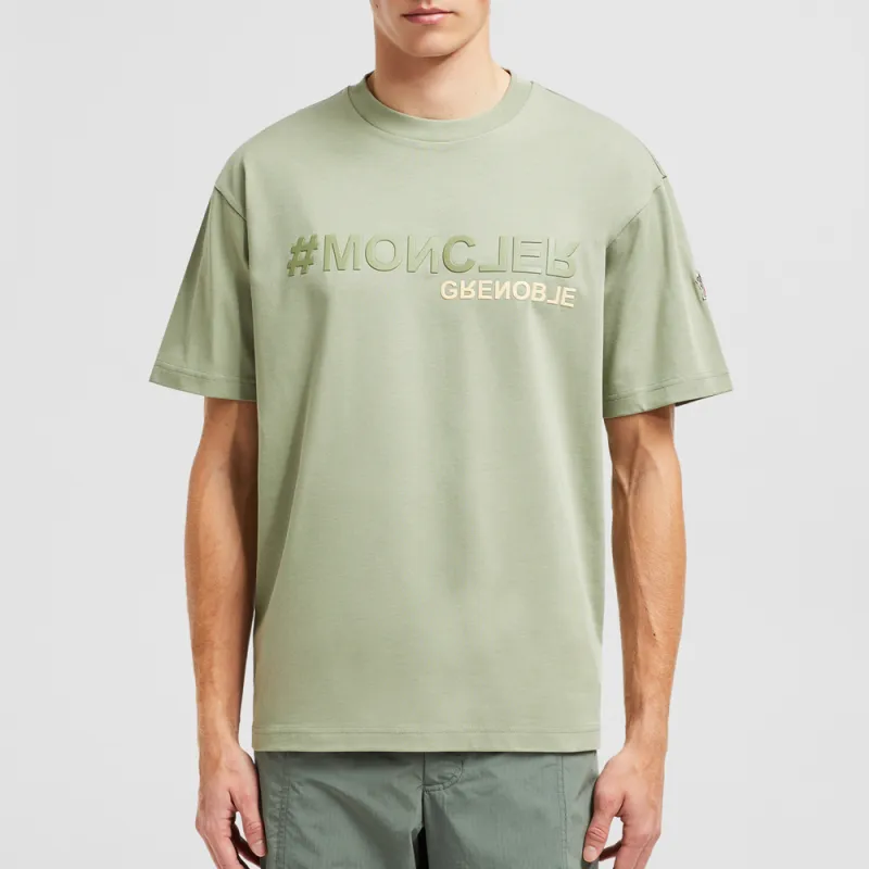 Moncler T Shirts Men Light Green-1
