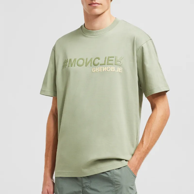 Moncler T Shirts Men Light Green-2