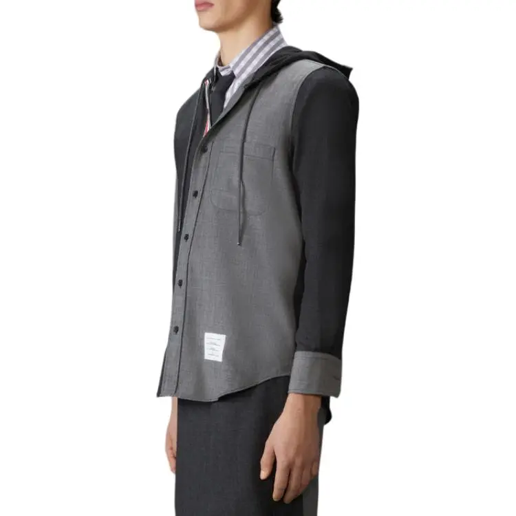 THOM BROWNE RWB stripe Hooded Shirt-2