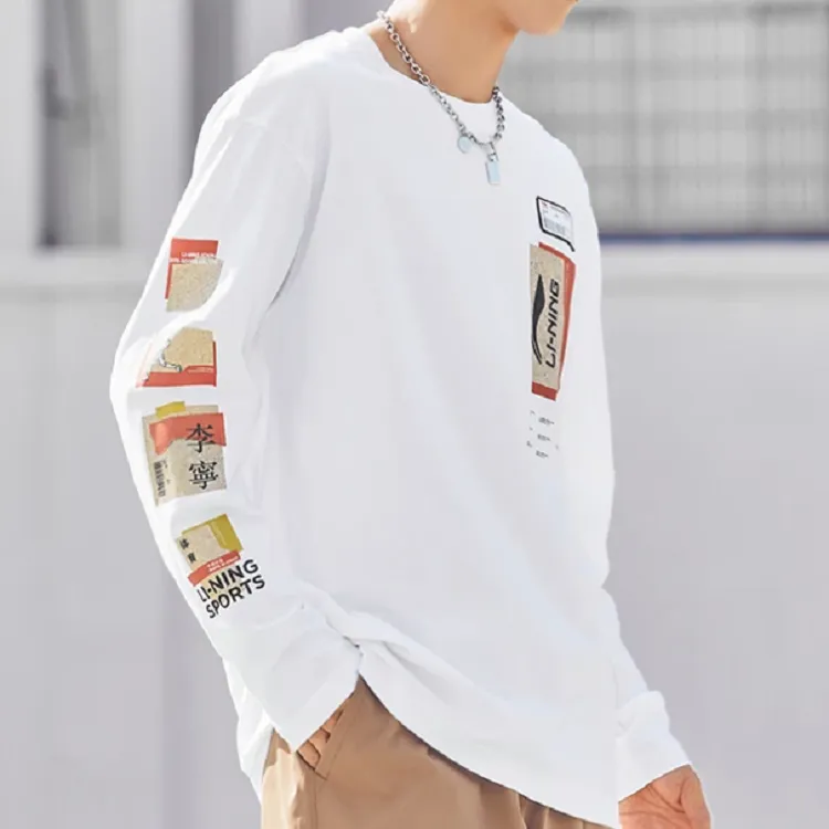 LiNing Sports Basketball Collection T Shirts Men White-2