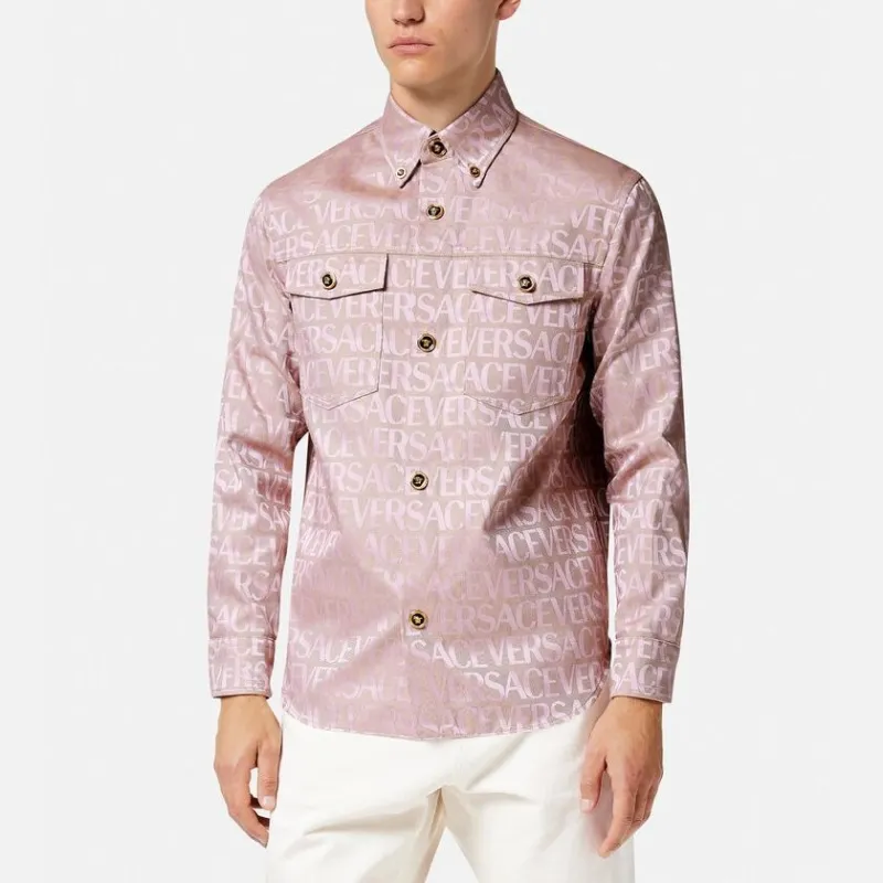 VERSACE Shirts Men Pink-3