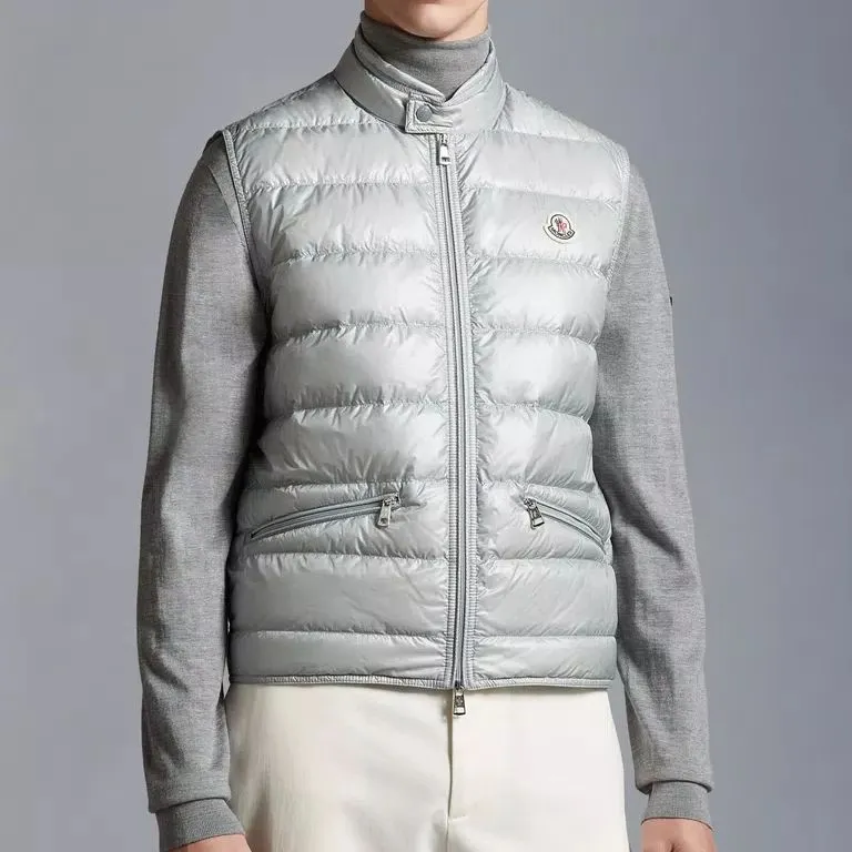 Moncler Vests Men Light Gray-4