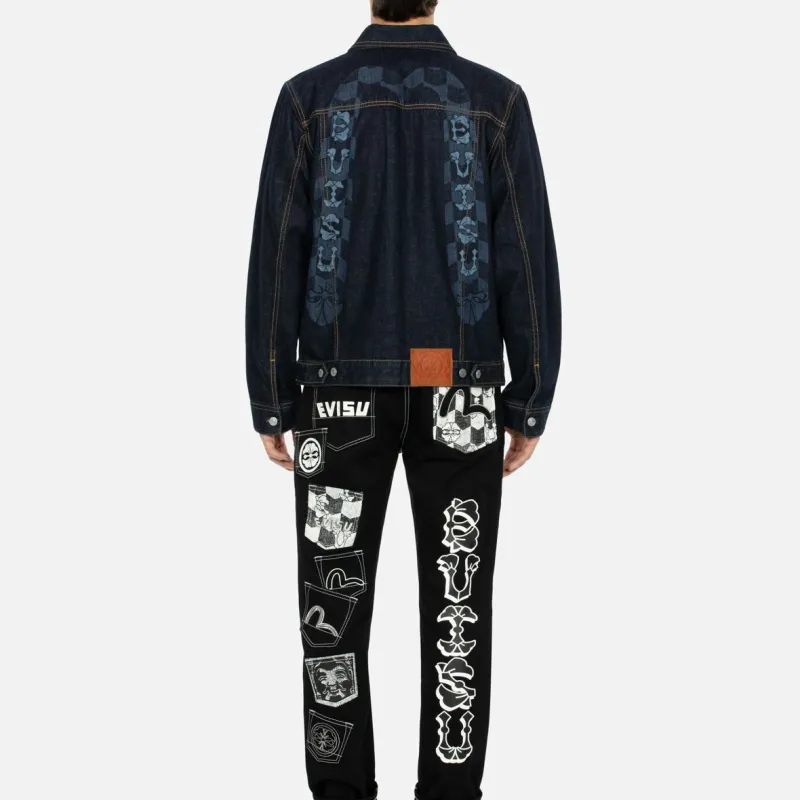 EVISU Denim Jackets Men Denim Blue-5