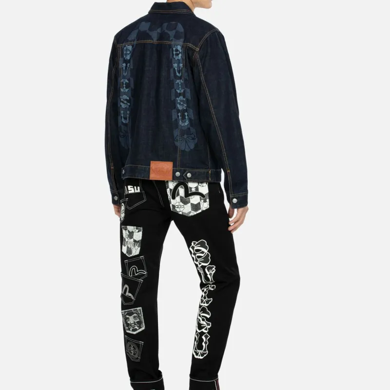 EVISU Denim Jackets Men Denim Blue-3
